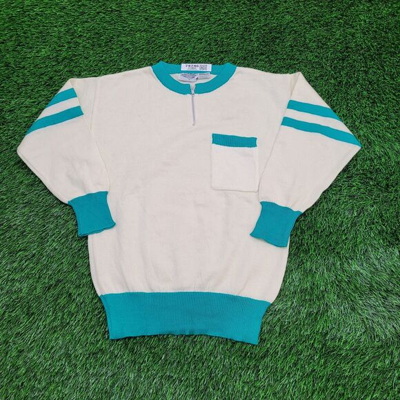 Vintage 80s MOD Sweater Womens XS/S 17x24 Ivory - Picture 1 of 12